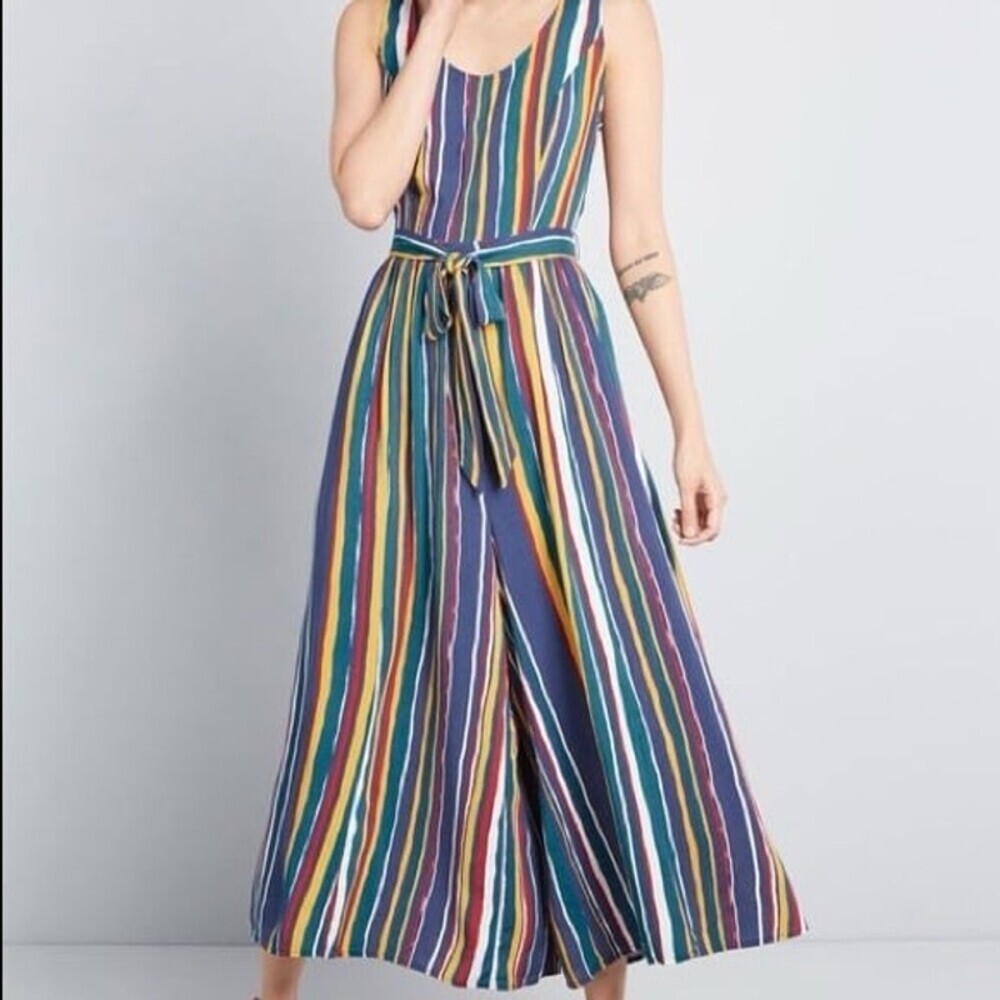 Modcloth Unbridled Enthusiasm Wide-Leg Jumpsuit - Picture 2 of 5